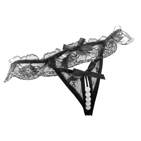 Ultra-thin Sexy Lace Pearls Thong